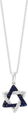 EFFY 14K White Gold Sapphire Triangle Pendant Necklace