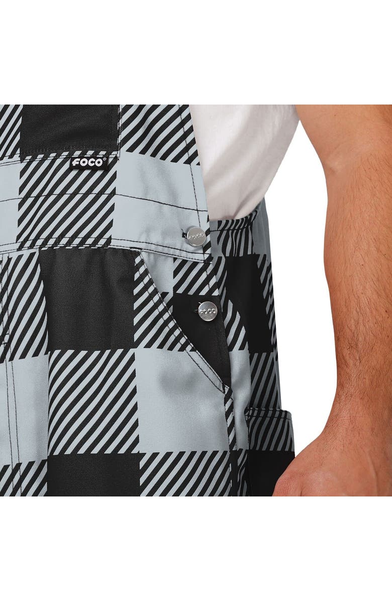 FOCO Men's FOCO Black Las Vegas Raiders Big Logo Plaid Overalls, Alternate, color, Black
