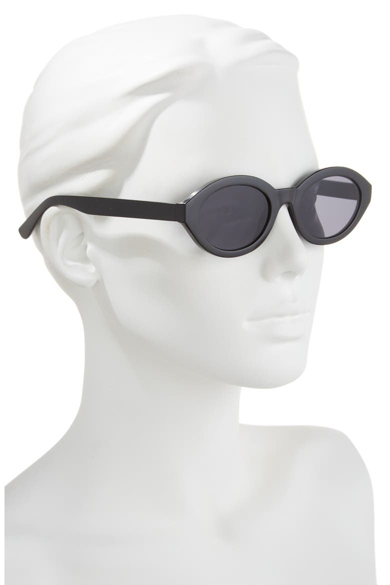 Oval Sunglasses, Alternate, color, BLACK