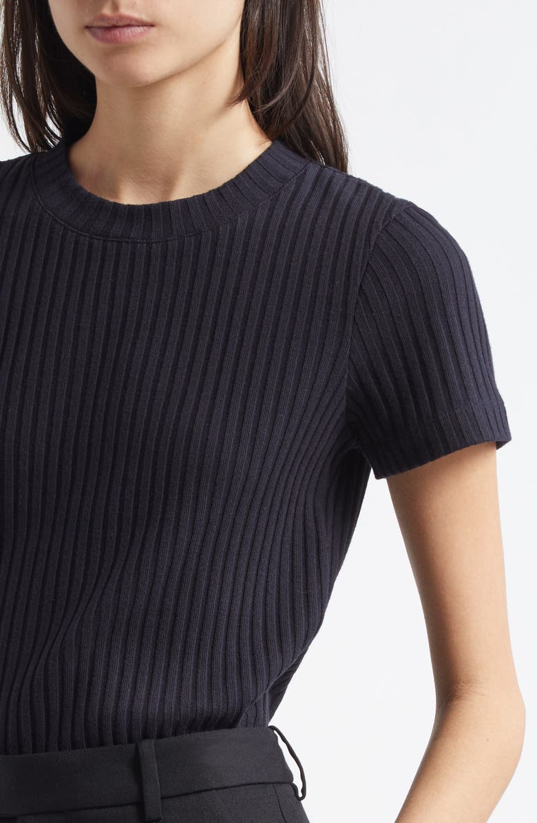 Vince Rib Crewneck Top, Alternate, color, Coastal Blue