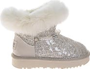 BADGLEY MISCHKA Kids' Cozy Glitter Faux Fur Bootie