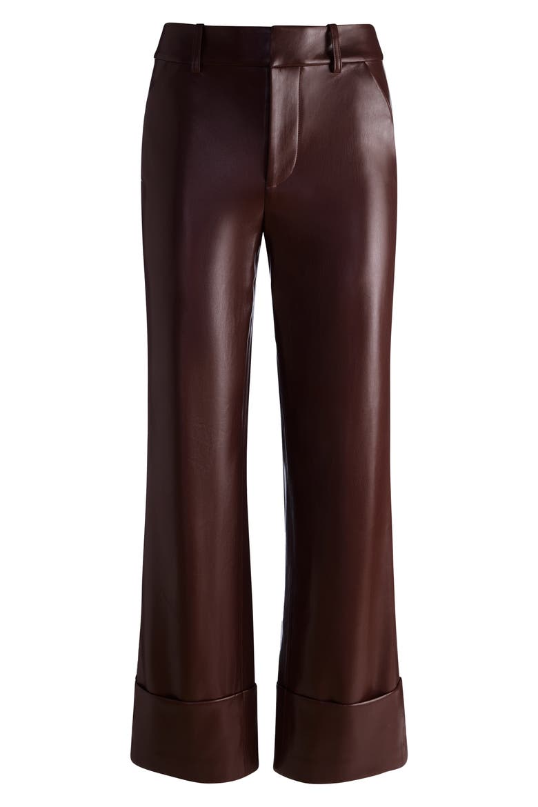 Alexander High Waist Faux Leather Pants, Alternate, color, DARK CHOCOLATE