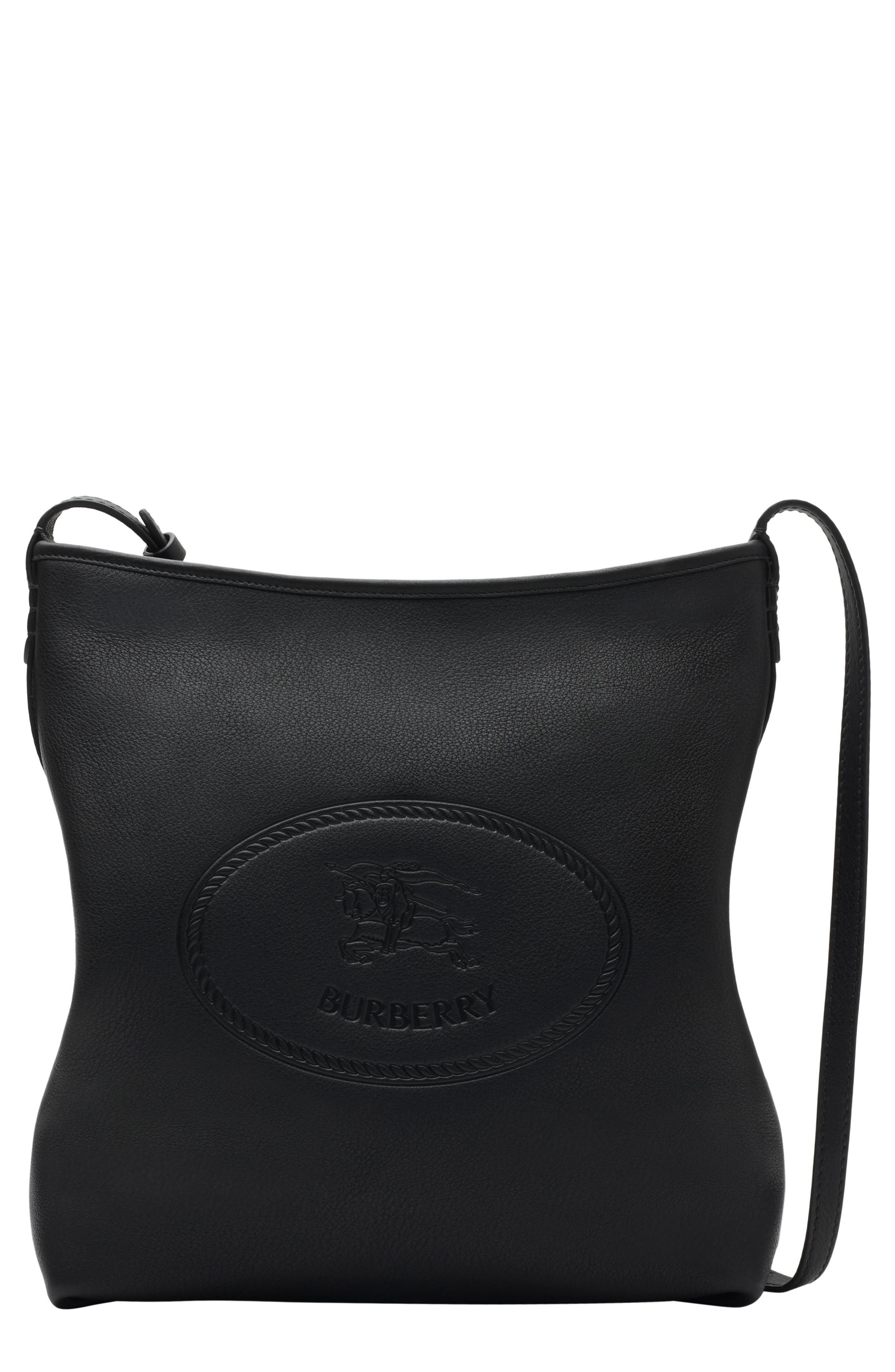 Burberry Small Highlands Leather Shoulder Bag, Main, color, 