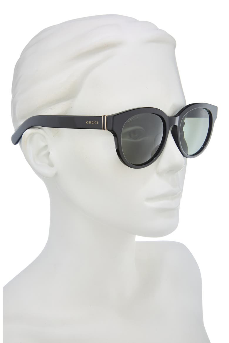 53mm Round Sunglasses, Alternate, color, BLACK BLACK GREY