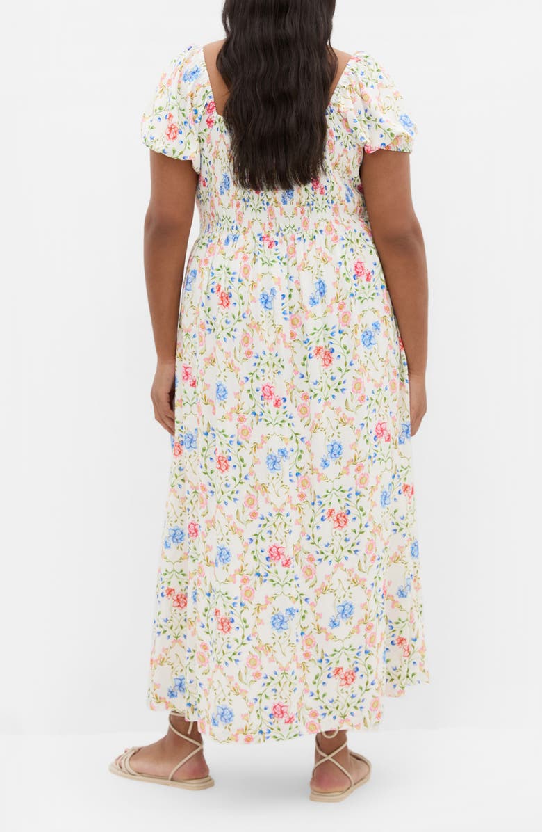 City Chic Abbie Floral Print Midi Dress, Alternate, color, Coastal Bouquet