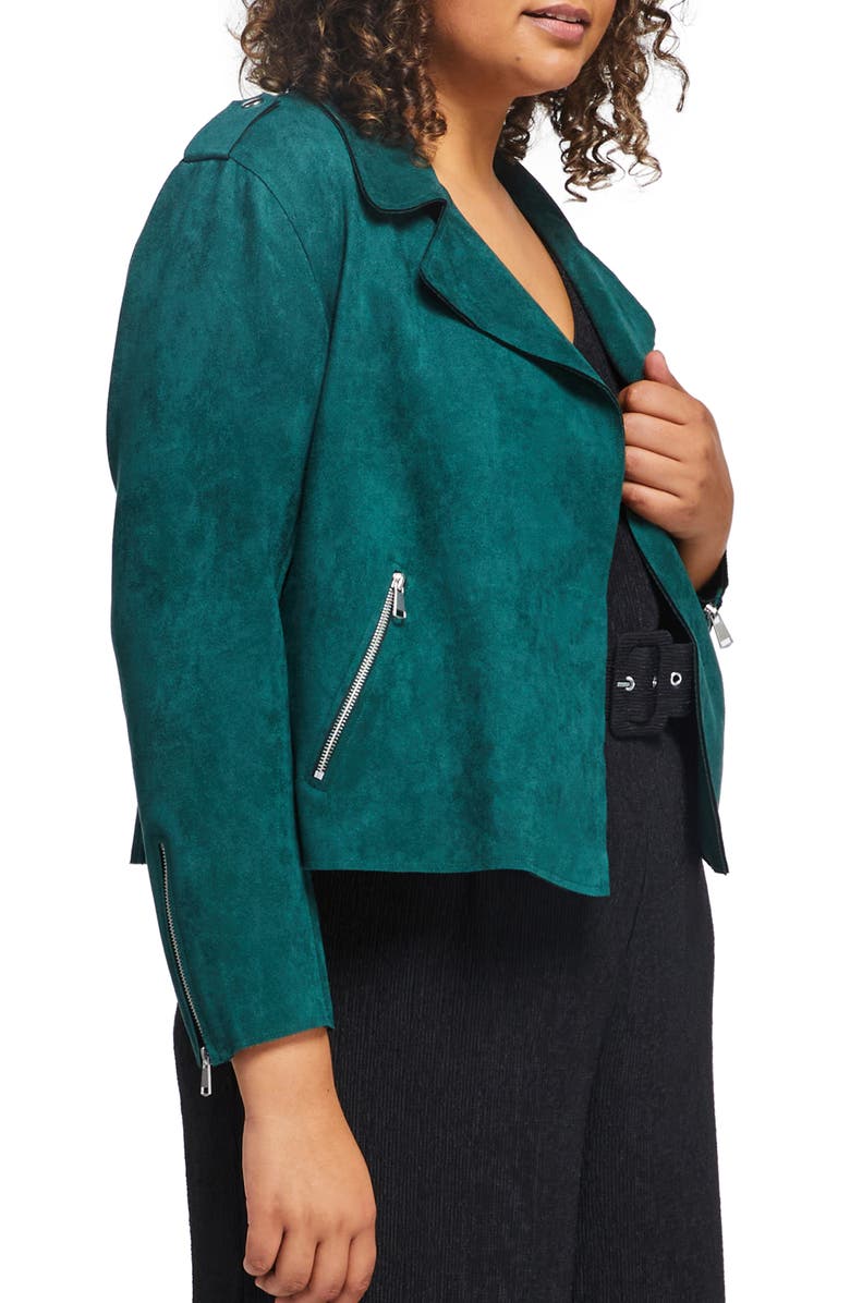 Estelle San Diego Faux Suede Biker Jacket, Alternate, color,