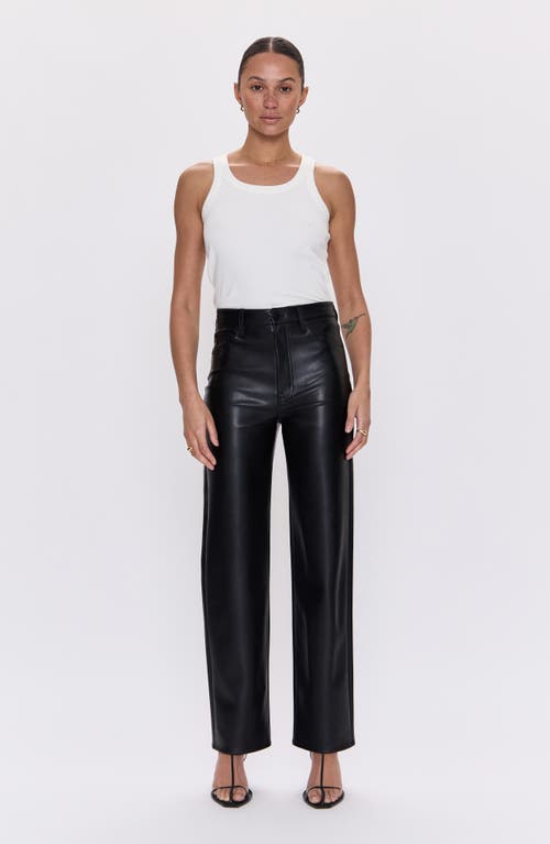 Pistola Cassie Coated Straight Leg Jeans In Black