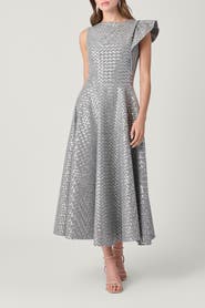 Shoshanna Sequin Embellished Wool Chapman Dress