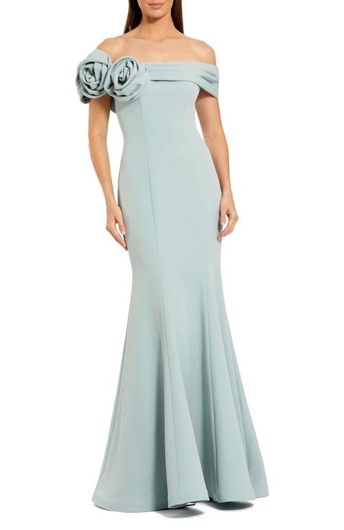 Mac Duggal Off The Shoulder Crepe Mermaid Gown