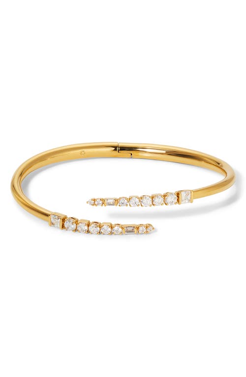 Nadri Cubic Zirconia Bypass Bangle Bracelet In 18k Gold Plated In Gold
