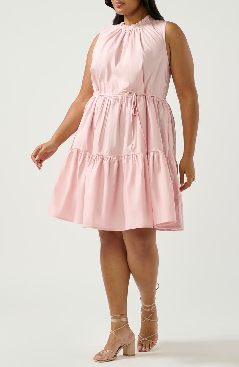 Estelle Rhodes Tiered Cotton Dress, Alternate, color, Blush