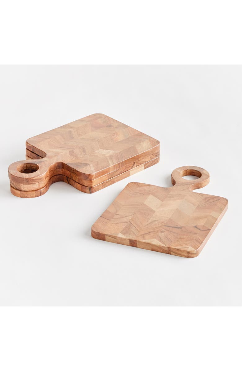 Napa Home & Garden Renata Mini Serving Board Platters Set of 4, Alternate, color, Brown