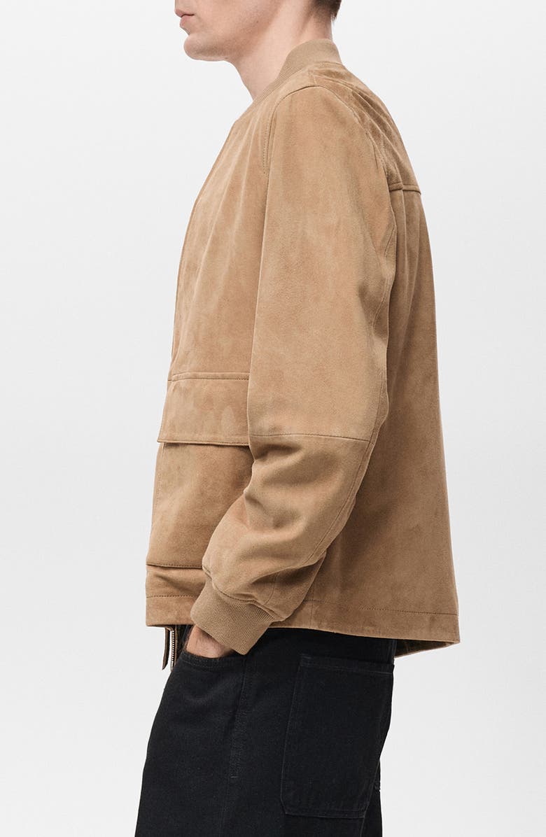 MANGO Suede Bomber Jacket, Alternate, color, 