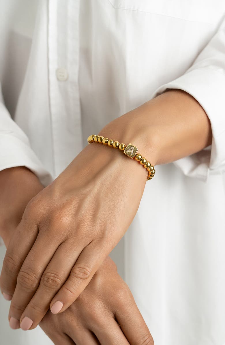 Adornia Set of 2 Gold Plated Stretch Bracelets, Alternate, color, Gold-A