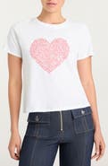 Cinq à Sept Rhinestone Doodle Heart T-Shirt