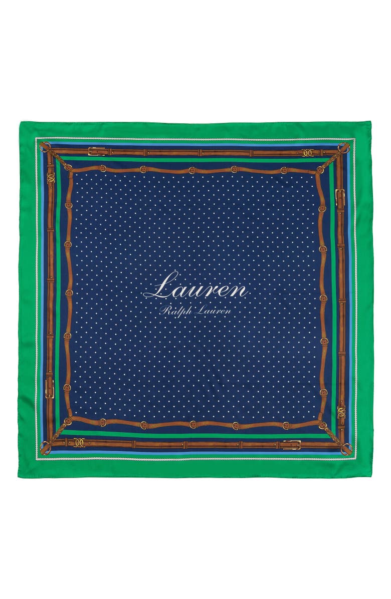 Lauren Ralph Lauren Dotted Equestrian Square, Main, color, Navy