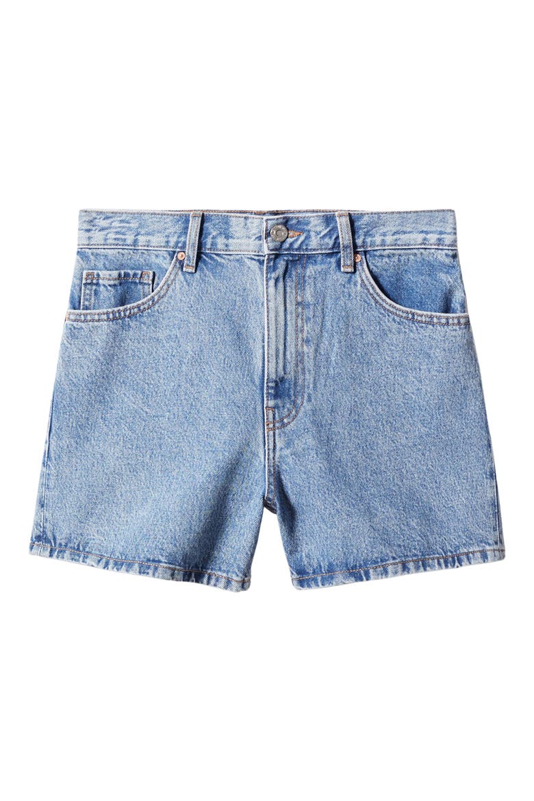 High Waist Denim Shorts, Alternate, color, MEDIUM BLUE