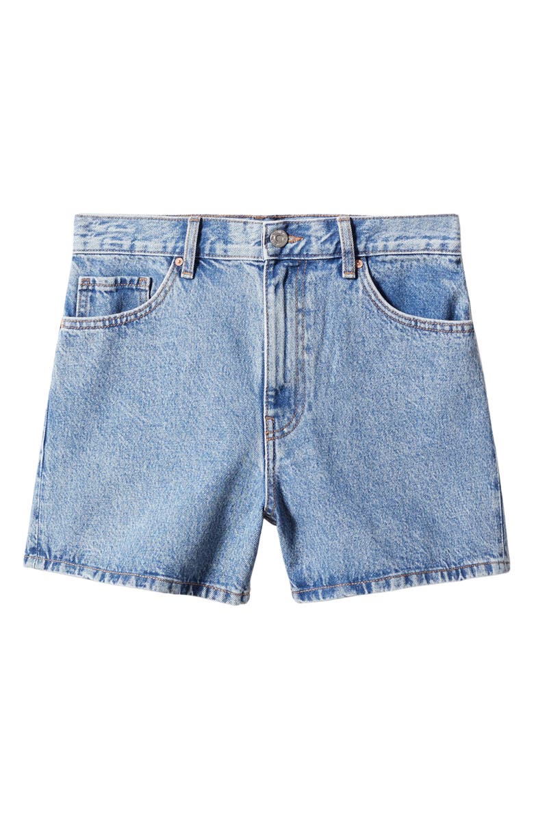 MANGO High Waist Denim Shorts, Alternate, color,