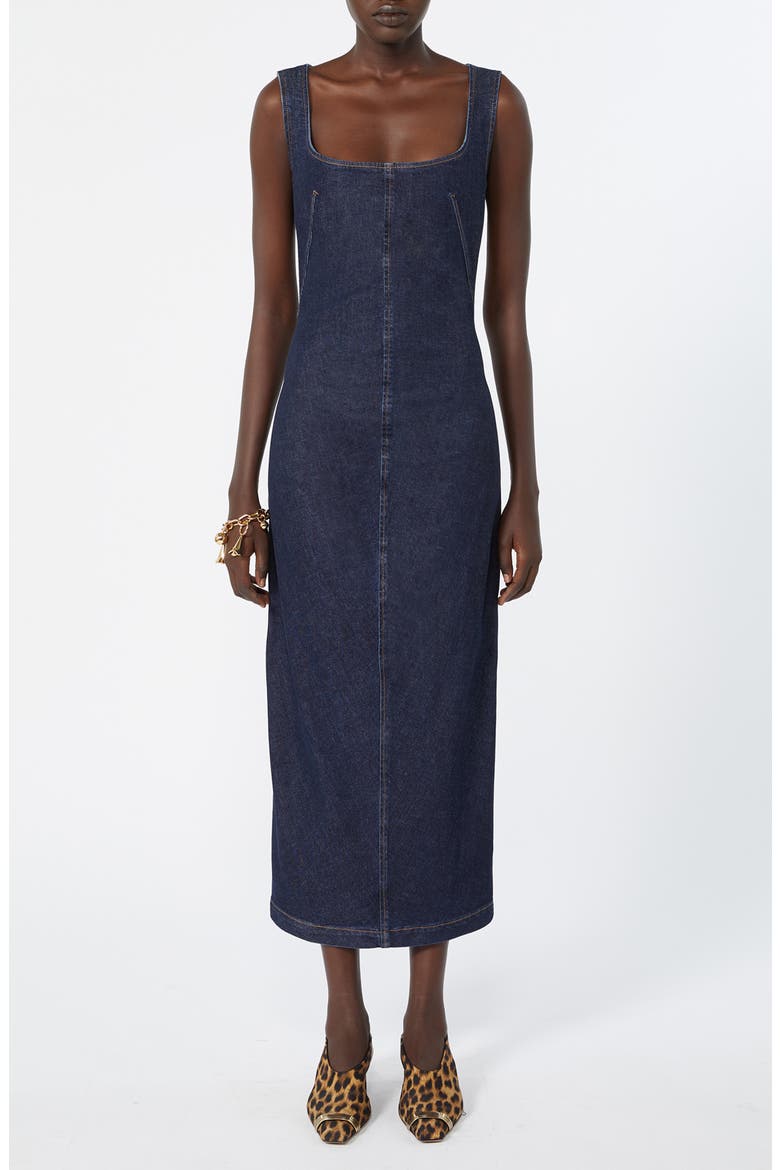 Stretch Denim Sheath Dress, Main, color, MIDNIGHT BLUE