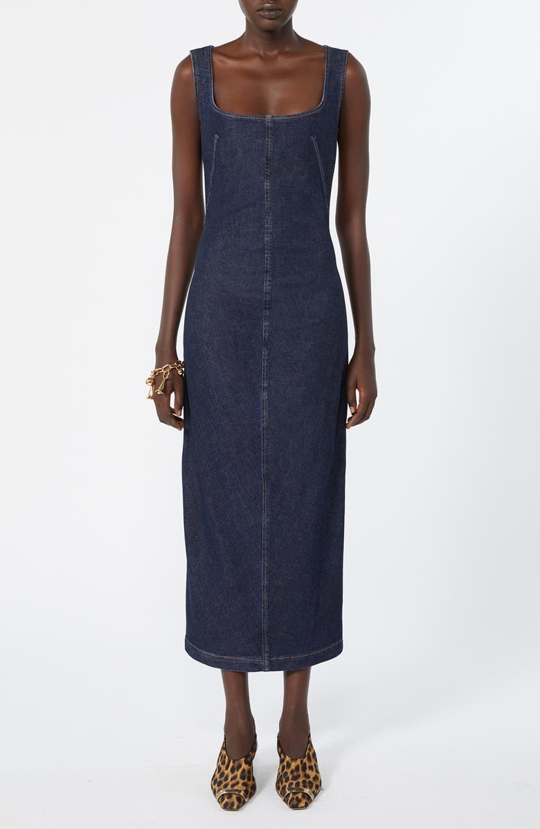 SPORTMAX Stretch Denim Sheath Dress, Main, color, Midnight Blue