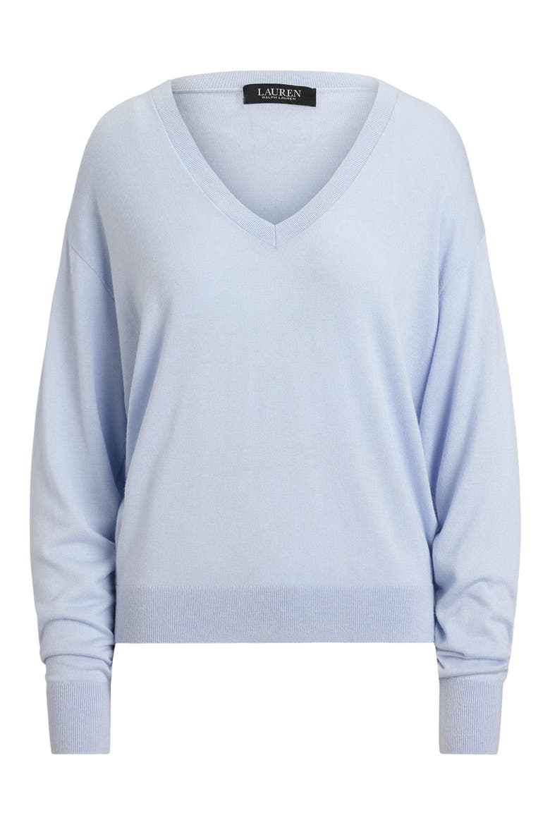 Minclaire V-Neck Sweater, Alternate, color, ICY BLUE