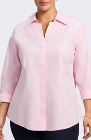 Foxcroft 'Taylor' Three-Quarter Sleeve Non-Iron Cotton Shirt