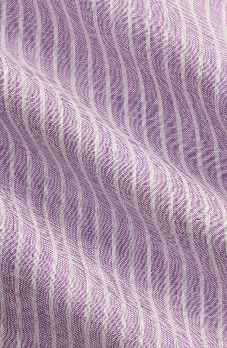 Polo Ralph Lauren Classic Fit Stripe Linen Button-Down Shirt, Alternate, color, Lavender White