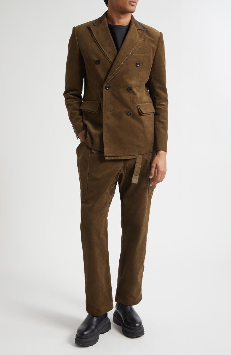 Sacai Corduroy Belted Pants, Alternate, color, Khaki