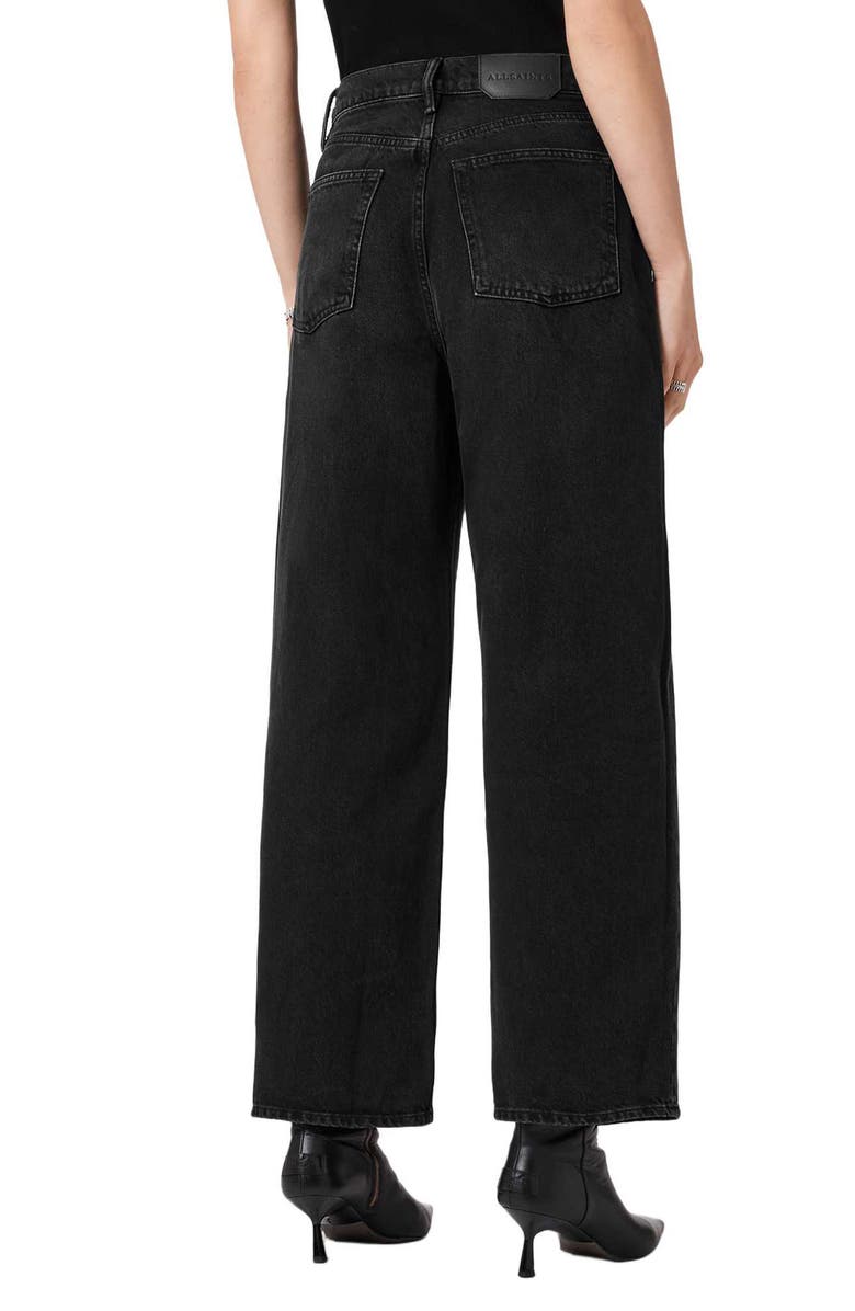 AllSaints Aki Crossover Wide Leg Jeans, Alternate, color, Washed Black