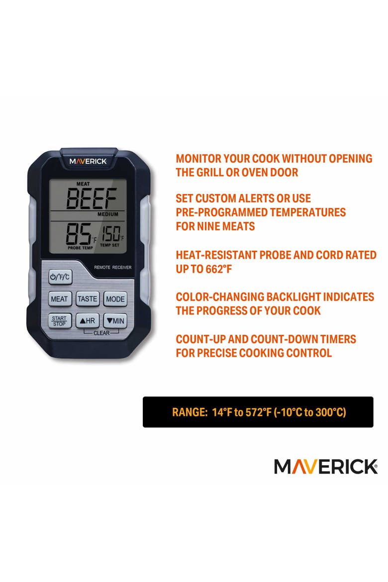 Single Probe Barbeque Thermometer and Timer, Alternate, color, Black/Grey
