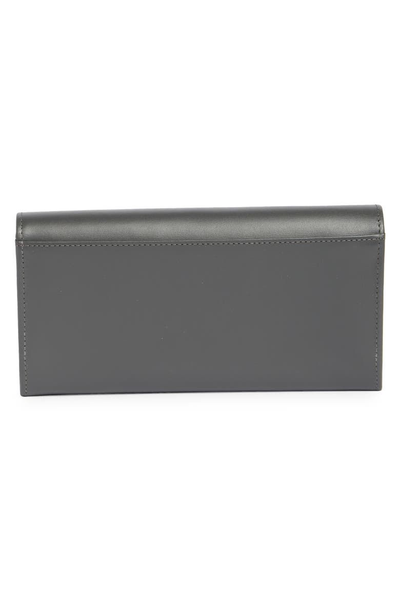 Leather Flap Wallet, Alternate, color, GUNMETAL