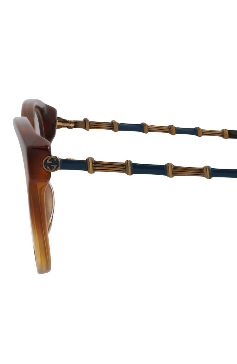 Gucci Novelty 53mm Cat Eye Optical Glasses, Alternate, color, 