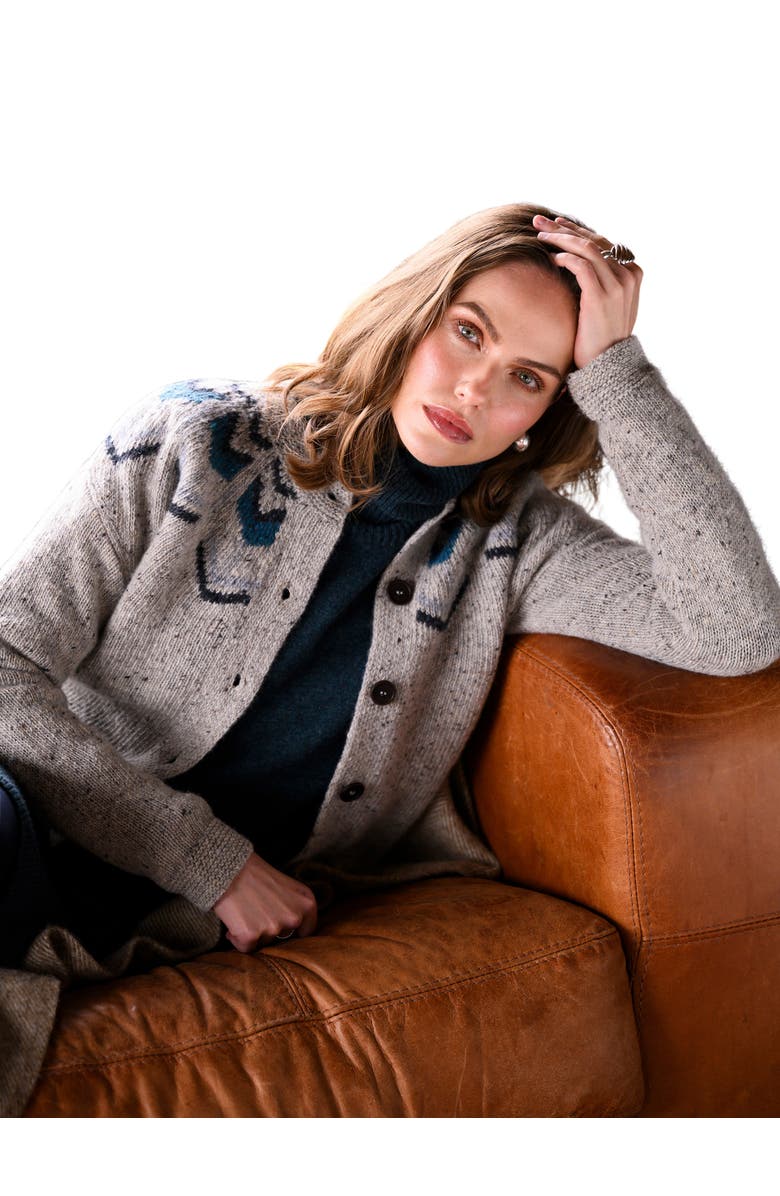 Celtic & Co. Fair Isle Crew Neck Cardigan, Main, color,
