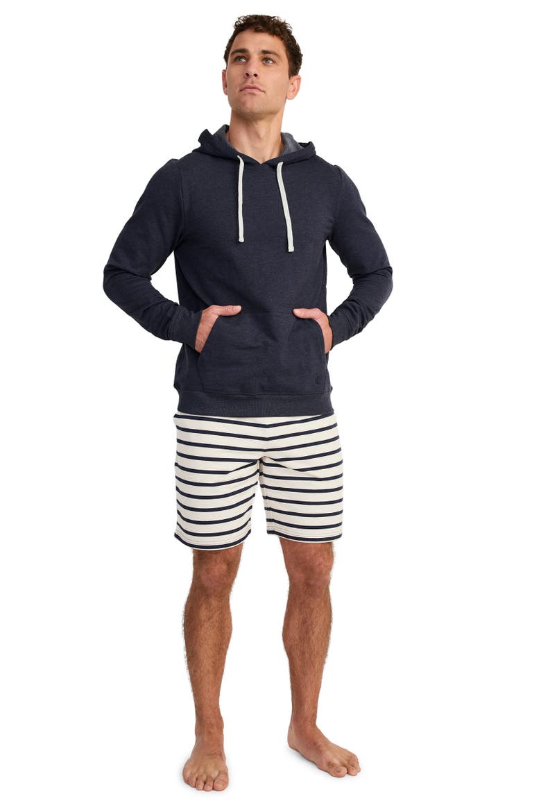 Mens Lightweight Cotton Blend Fleece Hoodie, Alternate, color, True Navy Heather