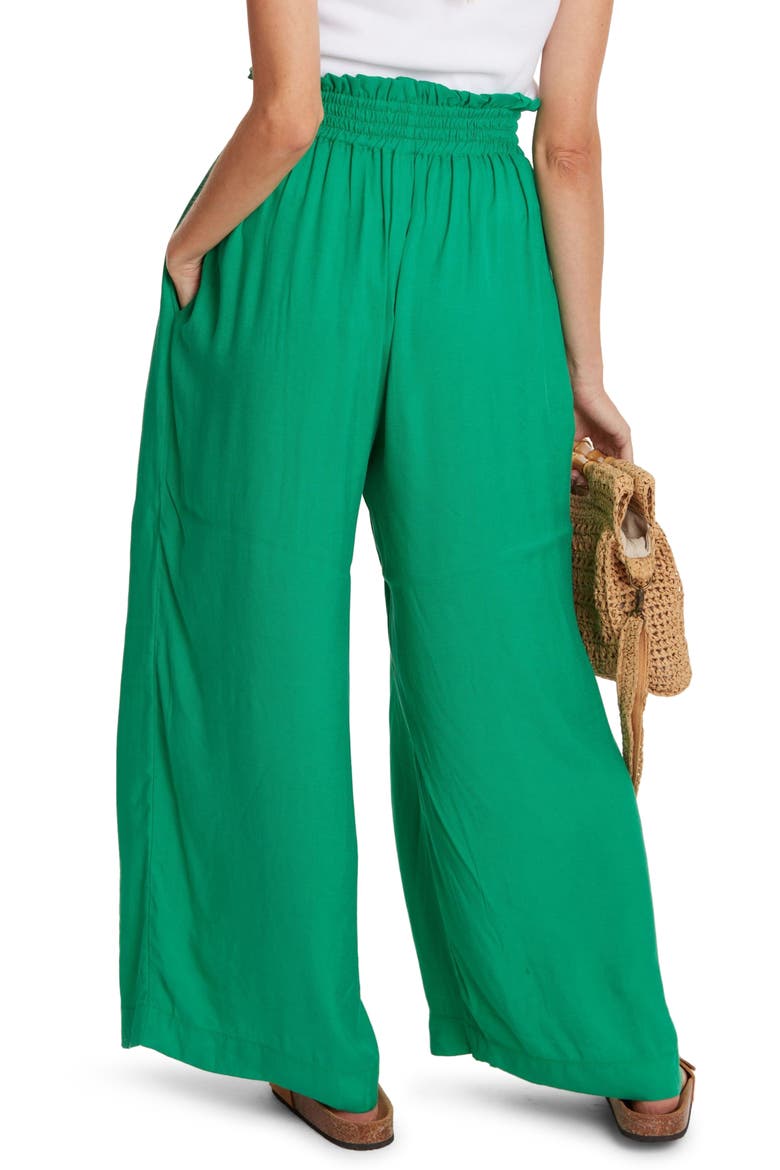 Sahel Smocked Twill Maternity Pants, Alternate, color, GREEN