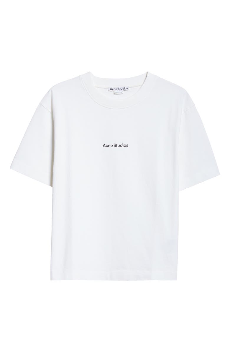 Acne Studios Edie U Stamp Logo Organic Cotton T-Shirt, Alternate, color, Optic White