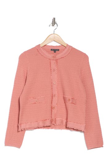 ADRIANNA PAPELL ADRIANNA PAPELL FRAY TRIM CARDIGAN