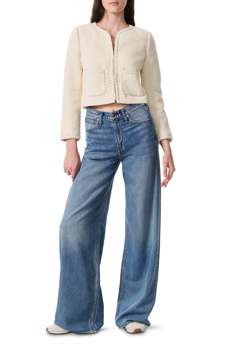 rag & bone Cheyenne Tweed Jacket, Alternate, color, White