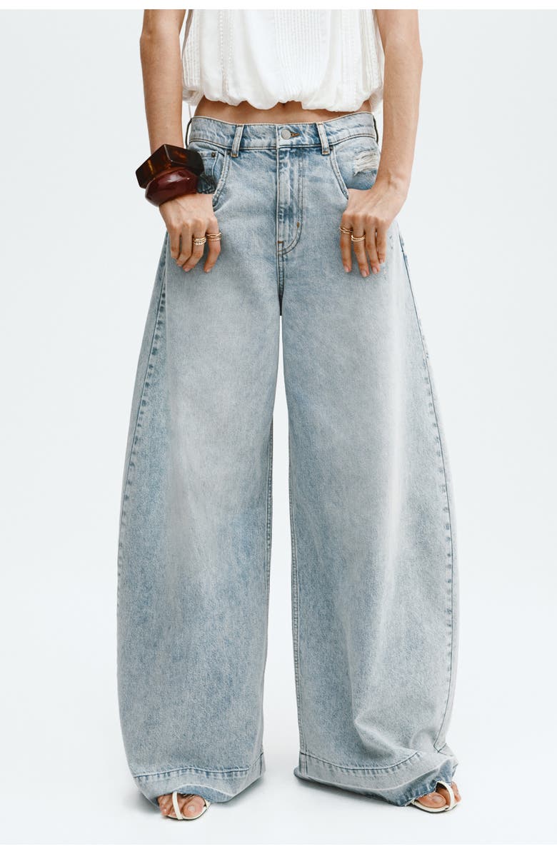 H&M Wide-leg Jeans, Alternate, color, Light Denim Blue