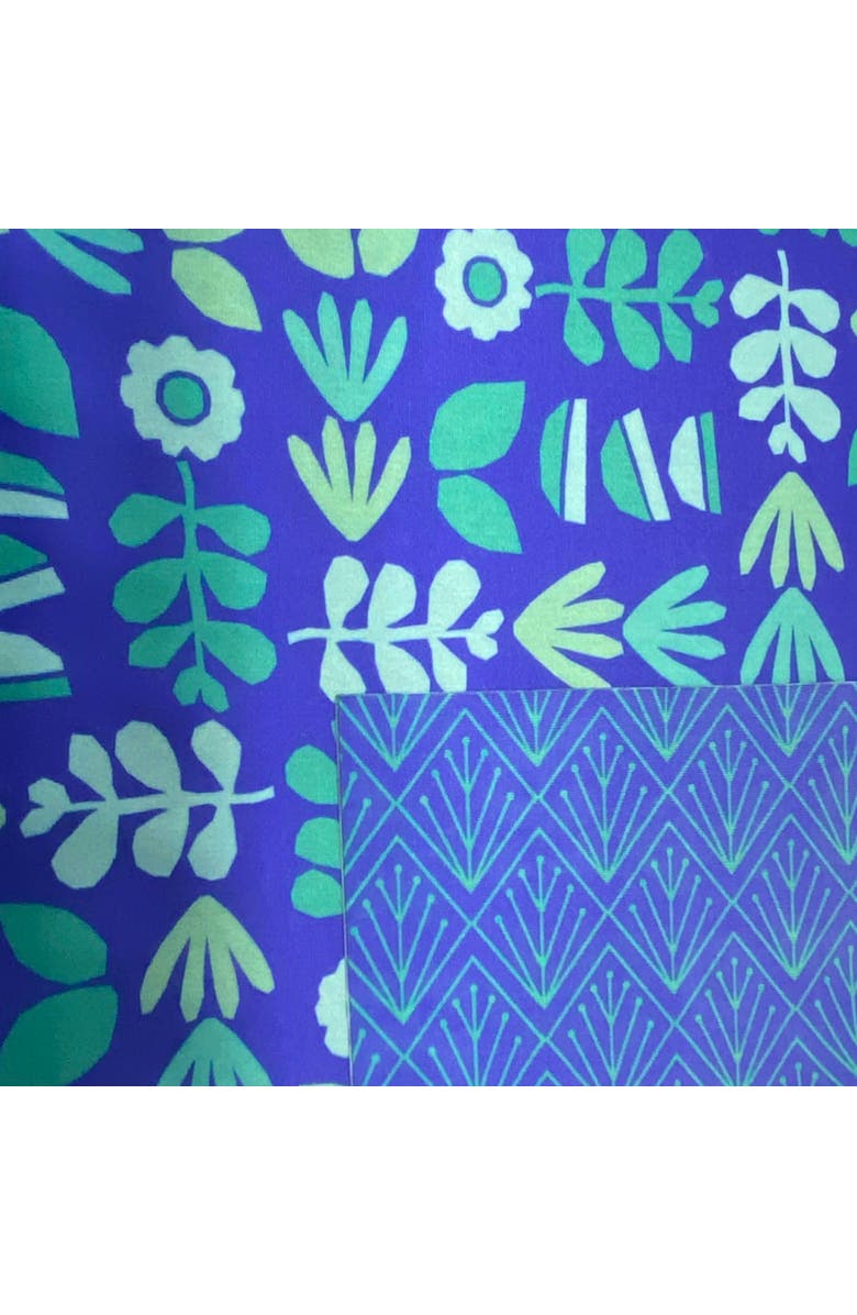 Shiki Wrap Set of 3 - Reusable Cloth Furoshiki Gift Wrap | Blue Botanical, Alternate, color, Blue Botanical