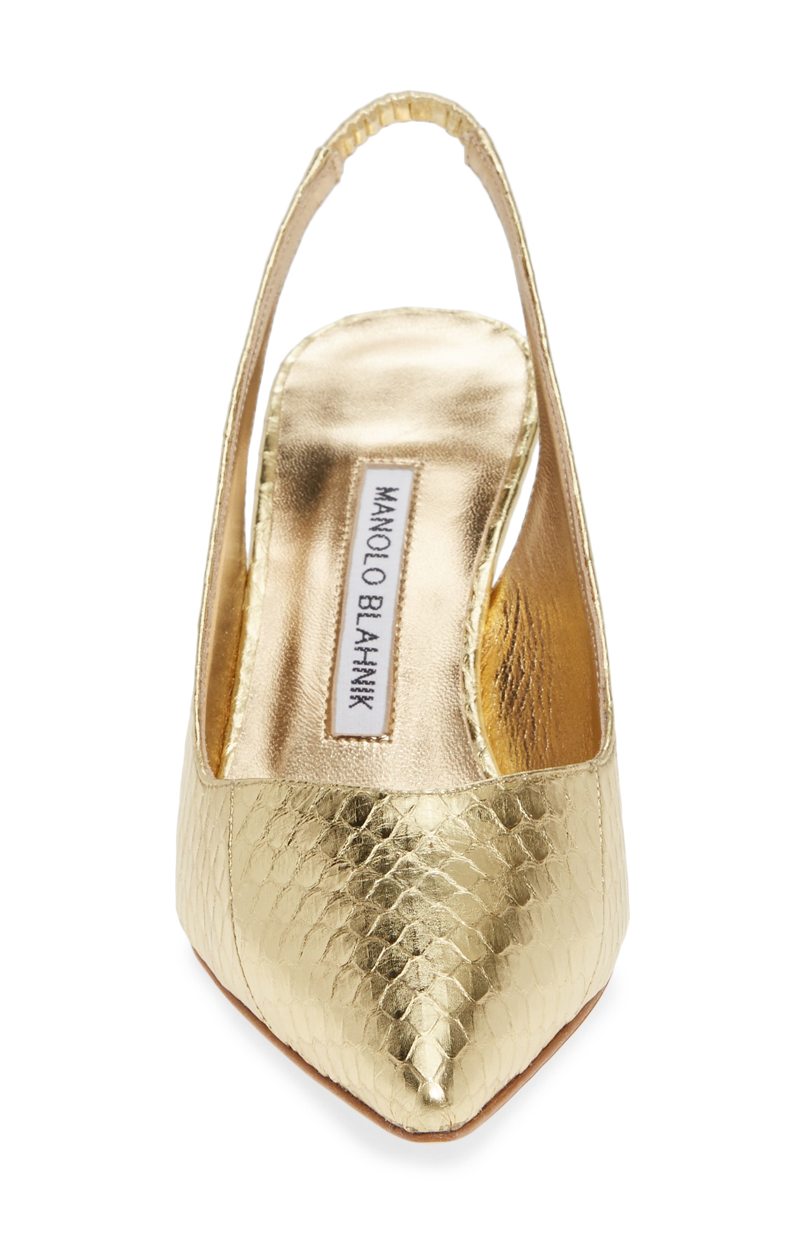 Manolo Blahnik Erisli Genuine Snakeskin Slingback Pump, Alternate, color, 