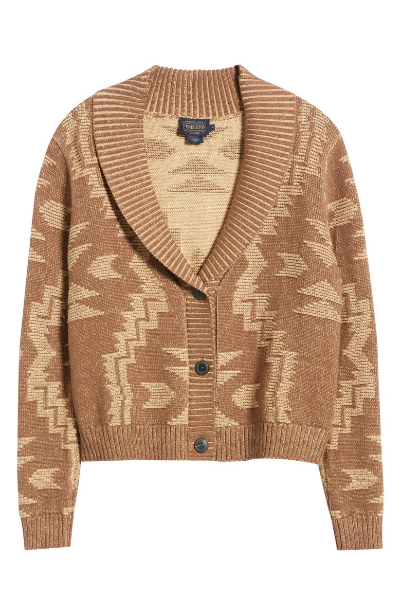 Pendleton Textured Cotton Cardigan, Alternate, color, Nutmeg
