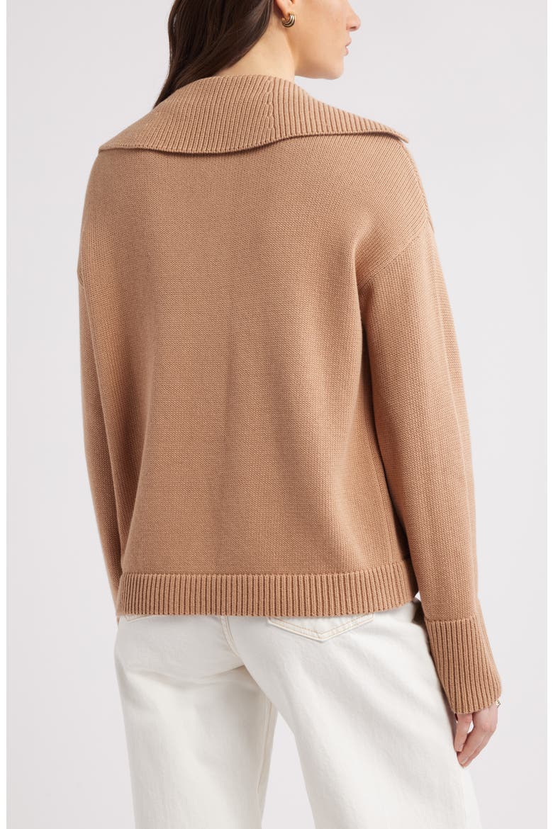 Stripe Cotton & Cashmere Sweater, Alternate, color, CAMEL
