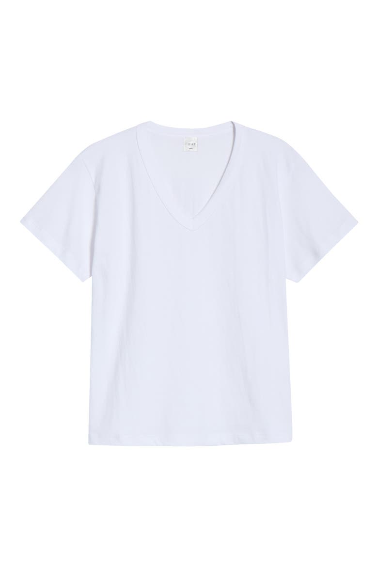 Margo V-Neck Cotton T-Shirt, Alternate, color, WHITE