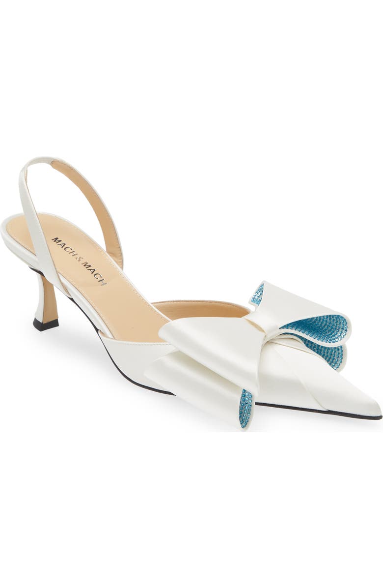 Mach & Mach Le Cadeau Bow Pointed Toe Slingback Pump, Main, color,