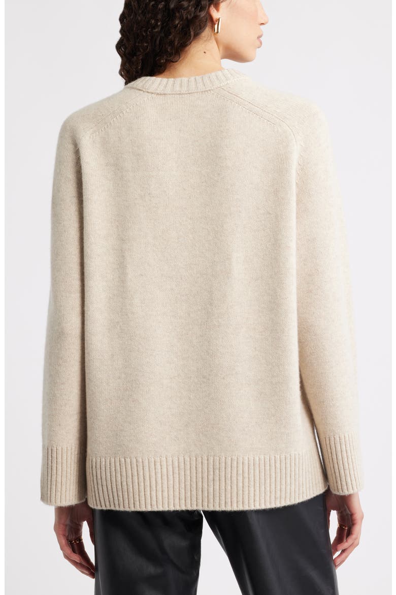 Crewneck Wool & Cashmere Sweater, Alternate, color, BEIGE OATMEAL LIT HEATHER