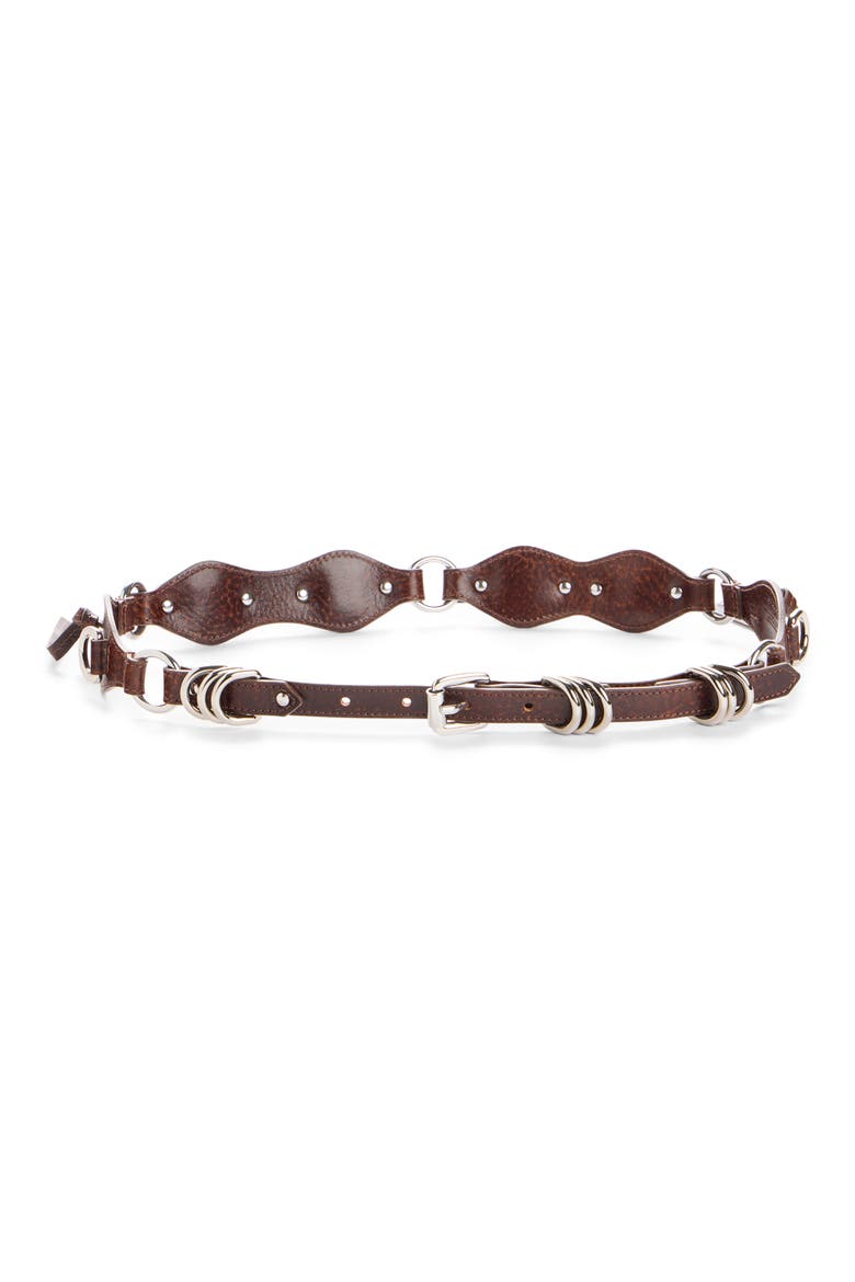 Bolton Leather Belt, Main, color, CHOCOLATE
