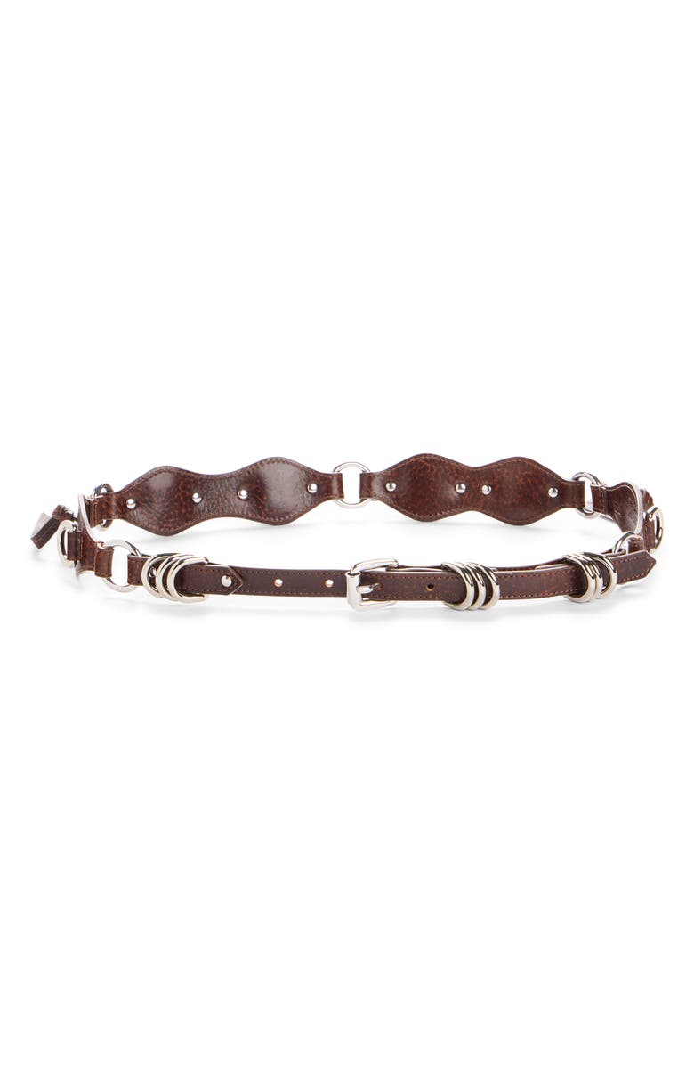 Isabel Marant Bolton Leather Belt, Main, color, Chocolate