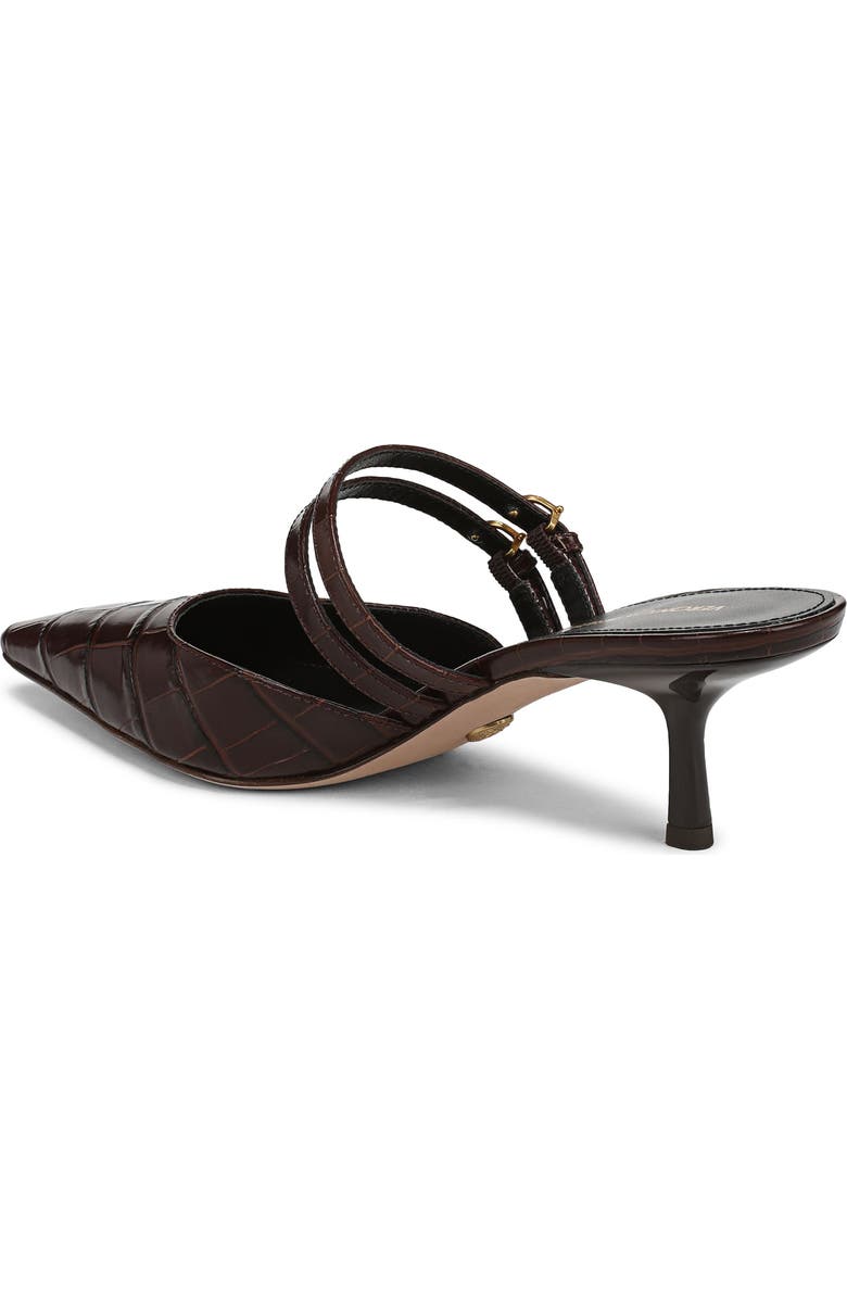 Veronica Beard Corrie Croc Embossed Pointed Toe Pump, Alternate, color, Chocolate