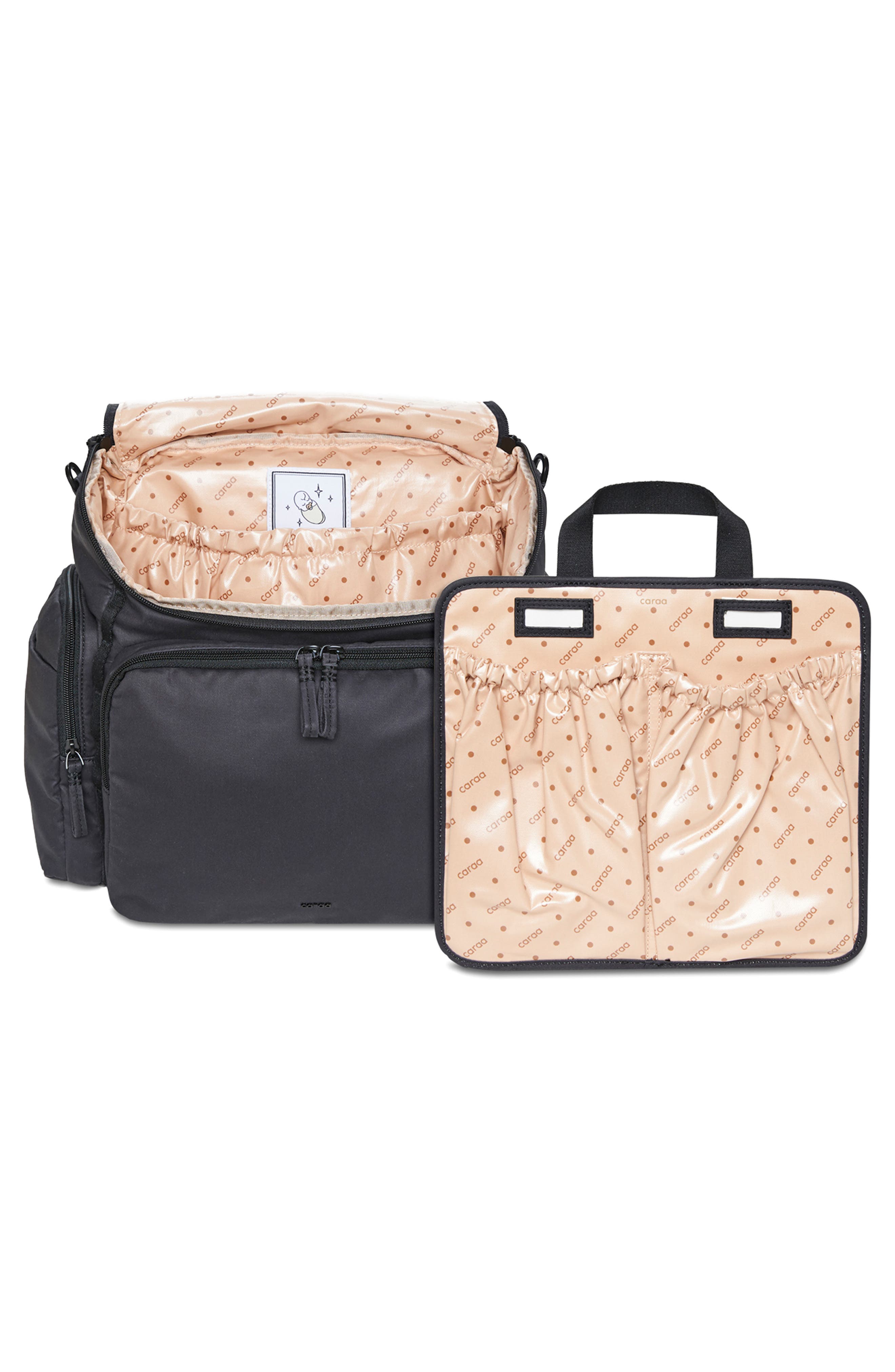 Caraa Medium Baby Nylon Diaper Bag, Alternate, color, Matte Black